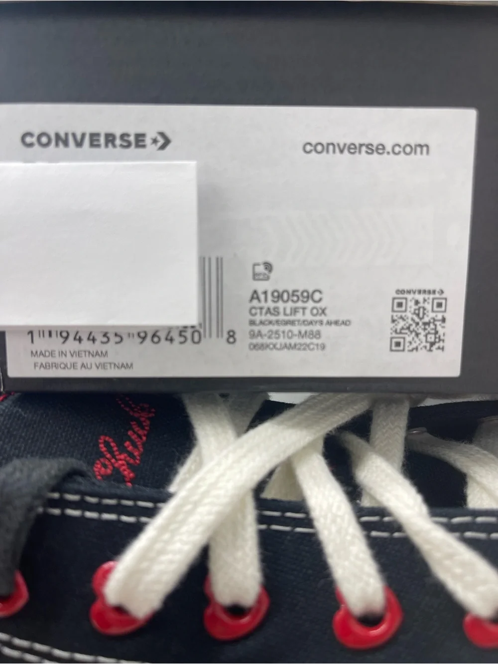Converse CTAS Lift Ox Platform Sneakers Black Egret Days Ahead A19059C NWT